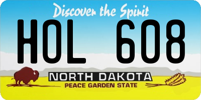 ND license plate HOL608