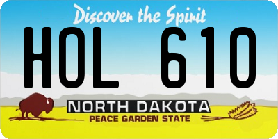 ND license plate HOL610