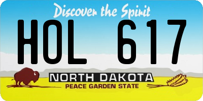 ND license plate HOL617