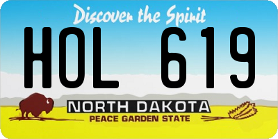 ND license plate HOL619