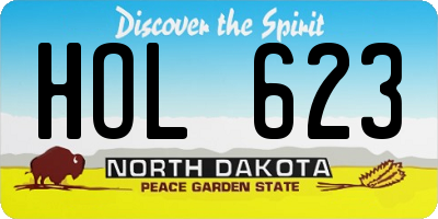 ND license plate HOL623