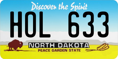 ND license plate HOL633