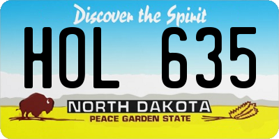 ND license plate HOL635