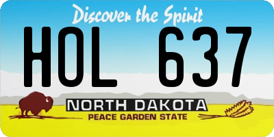 ND license plate HOL637