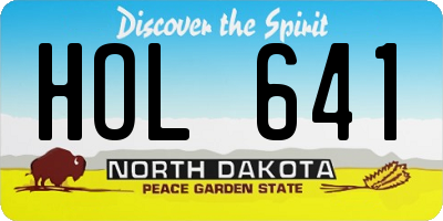 ND license plate HOL641