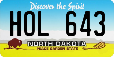 ND license plate HOL643