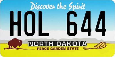 ND license plate HOL644