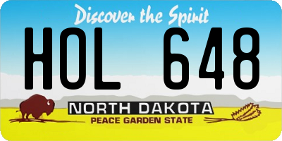 ND license plate HOL648