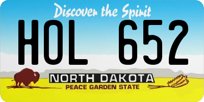 ND license plate HOL652
