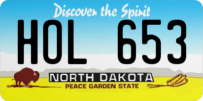 ND license plate HOL653