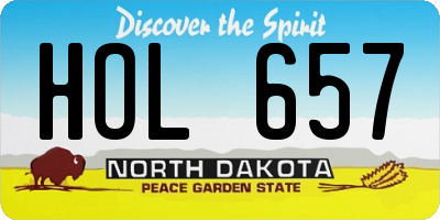 ND license plate HOL657