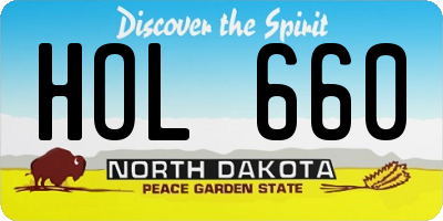 ND license plate HOL660