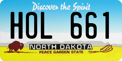 ND license plate HOL661