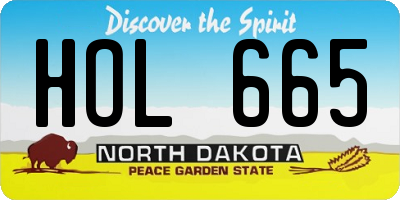 ND license plate HOL665
