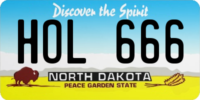 ND license plate HOL666