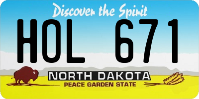 ND license plate HOL671