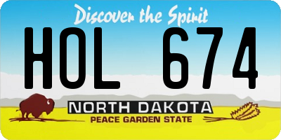 ND license plate HOL674