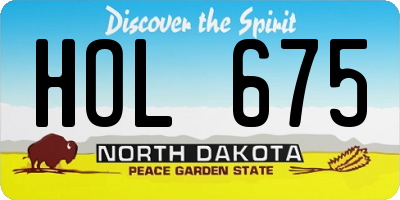 ND license plate HOL675