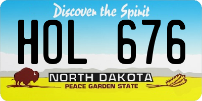ND license plate HOL676