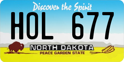 ND license plate HOL677