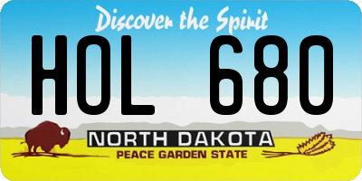 ND license plate HOL680