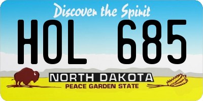 ND license plate HOL685