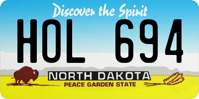 ND license plate HOL694