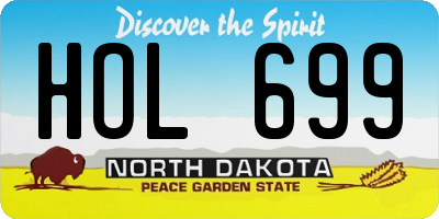 ND license plate HOL699