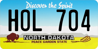 ND license plate HOL704