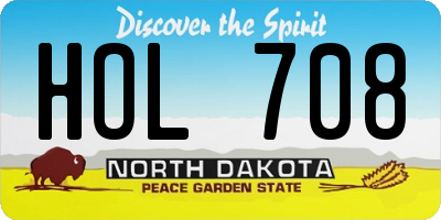 ND license plate HOL708
