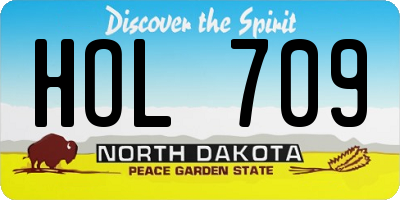 ND license plate HOL709