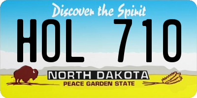 ND license plate HOL710