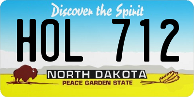 ND license plate HOL712