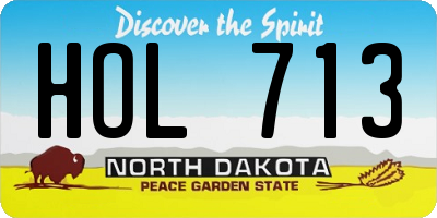 ND license plate HOL713