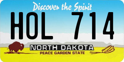 ND license plate HOL714
