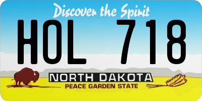 ND license plate HOL718