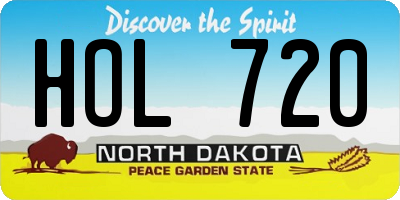 ND license plate HOL720