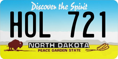 ND license plate HOL721
