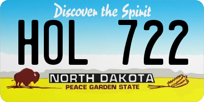 ND license plate HOL722