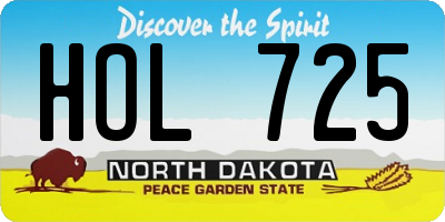 ND license plate HOL725