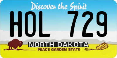 ND license plate HOL729