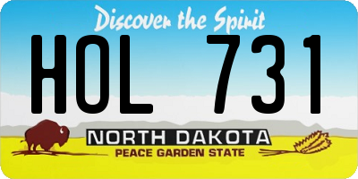 ND license plate HOL731