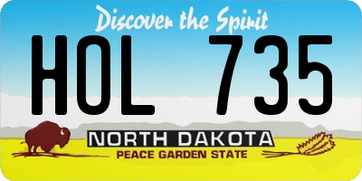 ND license plate HOL735