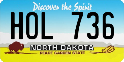 ND license plate HOL736