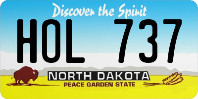 ND license plate HOL737