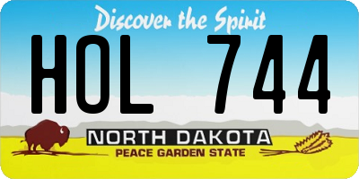 ND license plate HOL744