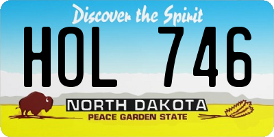 ND license plate HOL746
