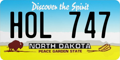 ND license plate HOL747