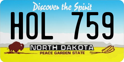 ND license plate HOL759
