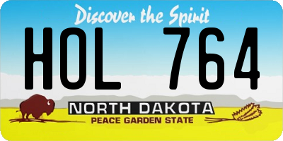 ND license plate HOL764